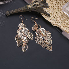 Hollow Leaf Drop Earrings