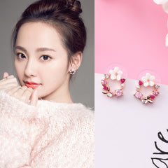 Floral Hoop Earrings