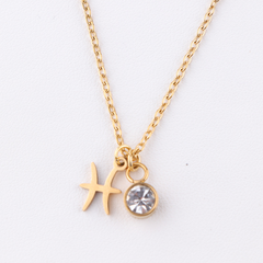 Zodiac Birthstone Gold Necklace