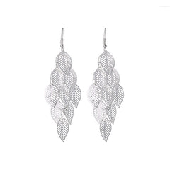 Hollow Leaf Drop Earrings