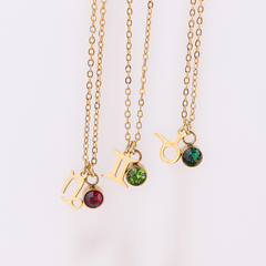 Zodiac Birthstone Gold Necklace