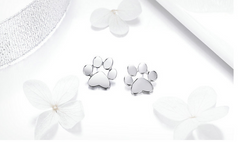 Silver Pawprint Earrings