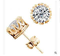 Crown Studded Zircon Earrings