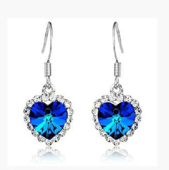 Ocean Heart Crystal Earrings