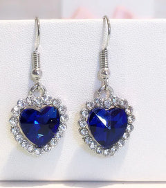 Ocean Heart Crystal Earrings