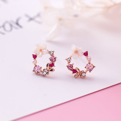 Floral Hoop Earrings