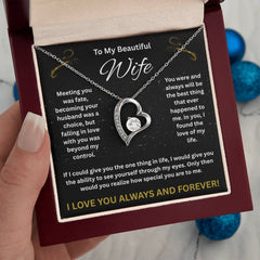 To My Beautiful Wife - I Love You Forever Necklace