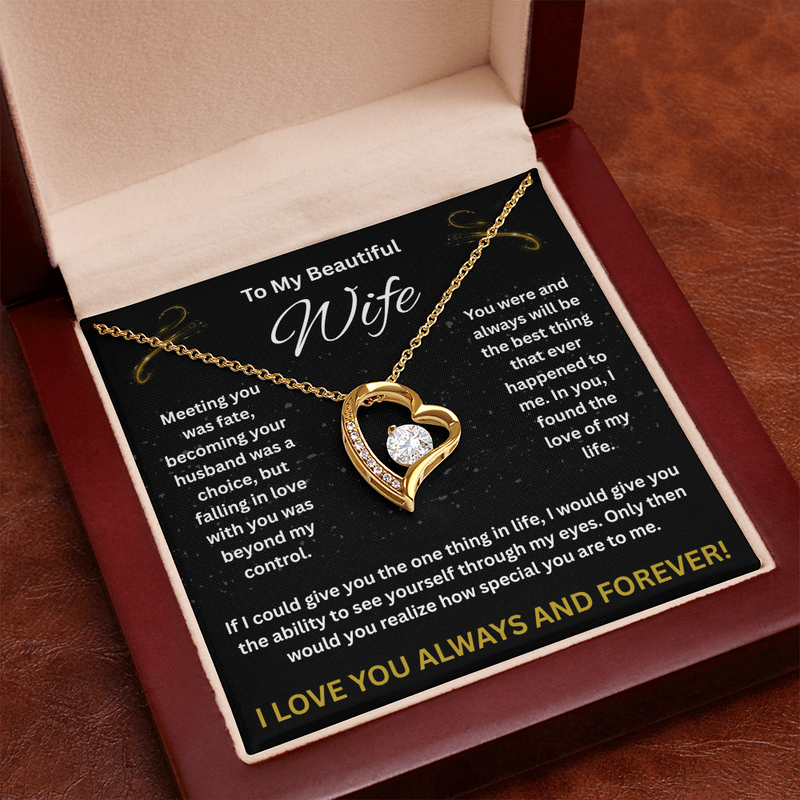 To My Beautiful Wife - I Love You Forever Necklace