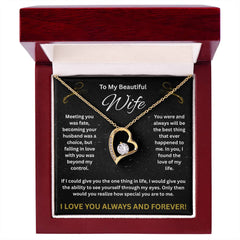 To My Beautiful Wife - I Love You Forever Necklace