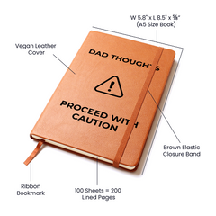 Dad Thoughts Leather Journal - Proceed With Caution!
