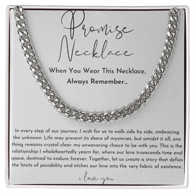 Boyfriend Gift - Promise Cuban Chain Necklace