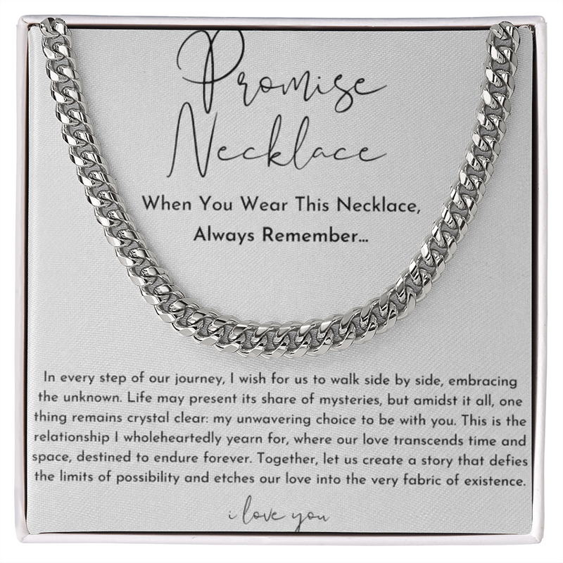 Boyfriend Gift - Promise Cuban Chain Necklace