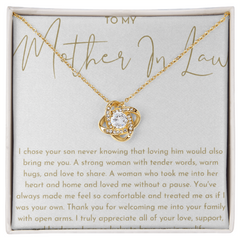 To My Mother In-Law - Love Knot Necklace