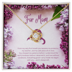 For Mom - From My First Breath - Love Knot Necklace