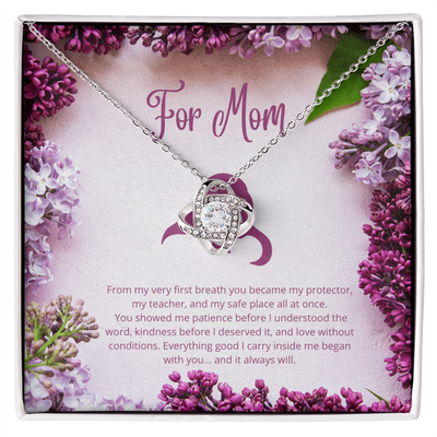 For Mom - From My First Breath - Love Knot Necklace