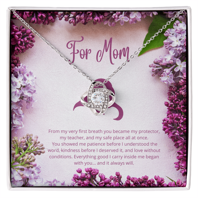 For Mom - From My First Breath - Love Knot Necklace
