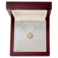 To My Mother In-Law - Love Knot Necklace