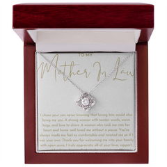To My Mother In-Law - Love Knot Necklace