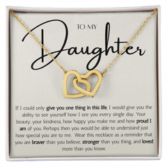 To My Daughter From Mom or Dad - Interlocking Hearts Necklace