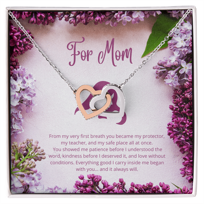 For Mom - From My First Breath - Interlocking Hearts Necklace