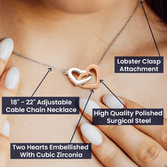 To My Daughter From Mom or Dad - Interlocking Hearts Necklace