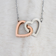 To My Daughter From Mom or Dad - Interlocking Hearts Necklace