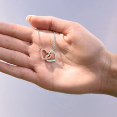 To My Daughter From Mom or Dad - Interlocking Hearts Necklace