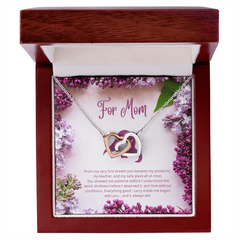 For Mom - From My First Breath - Interlocking Hearts Necklace
