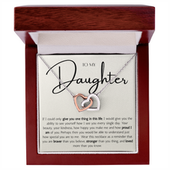 To My Daughter From Mom or Dad - Interlocking Hearts Necklace