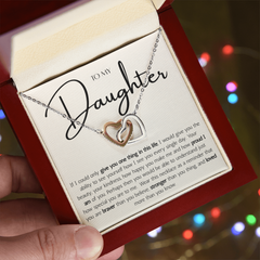 To My Daughter From Mom or Dad - Interlocking Hearts Necklace