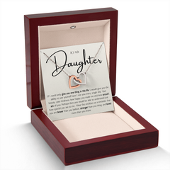 To My Daughter From Mom or Dad - Interlocking Hearts Necklace