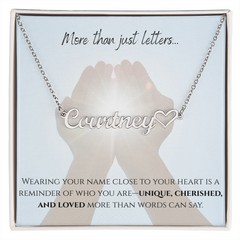 More Than Just Letters - Heart Name Necklace
