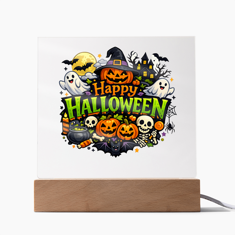 Happy Halloween LED Acrylic Plaque