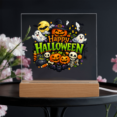 Happy Halloween LED Acrylic Plaque