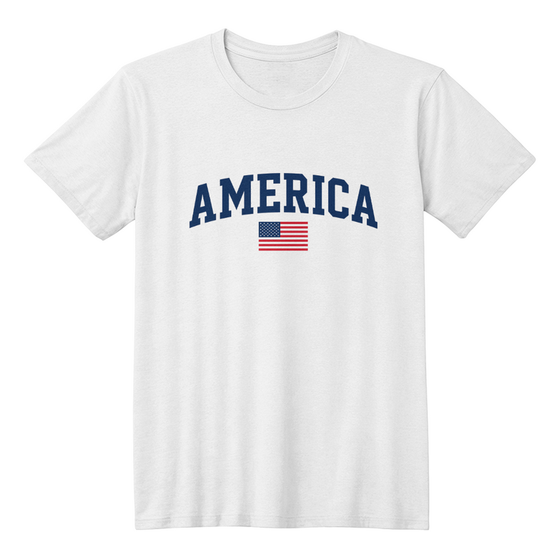 Adult America With Flag T-Shirt
