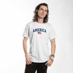 Adult America With Flag T-Shirt