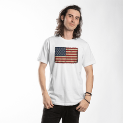 Adult Distressed American Flag T-Shirt