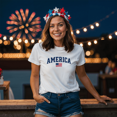Adult America With Flag T-Shirt