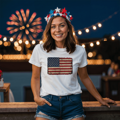 Adult Distressed American Flag T-Shirt