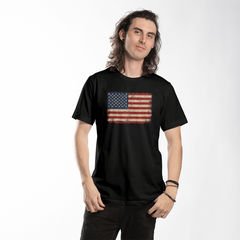 Adult Distressed American Flag T-Shirt