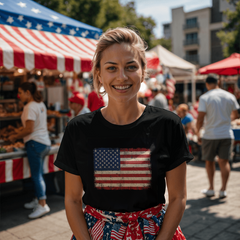 Adult Distressed American Flag T-Shirt