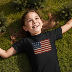 Youth Jersey Distressed American Flag T-Shirt