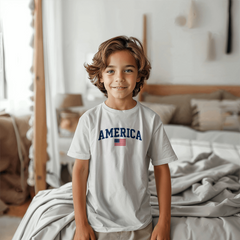 Youth Jersey America with Flag T-Shirt