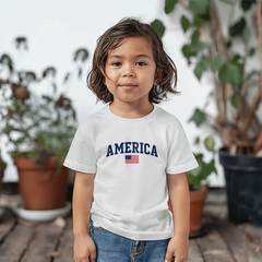 Toddler Jersey America with Flag T-Shirt