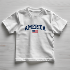 Toddler Jersey America with Flag T-Shirt