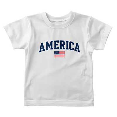 Baby Jersey America With Flag T-Shirt