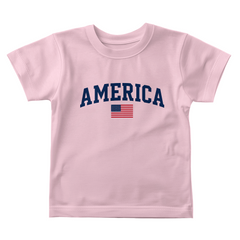 Baby Jersey America With Flag T-Shirt