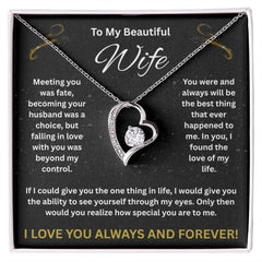 To My Beautiful Wife - I Love You Forever Necklace