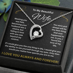 To My Beautiful Wife - I Love You Forever Necklace