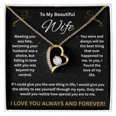 To My Beautiful Wife - I Love You Forever Necklace